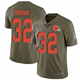 Nike Browns 32 Jim Brown Olive Salute To Service Limited Jersey Dzhi,baseball caps,new era cap wholesale,wholesale hats